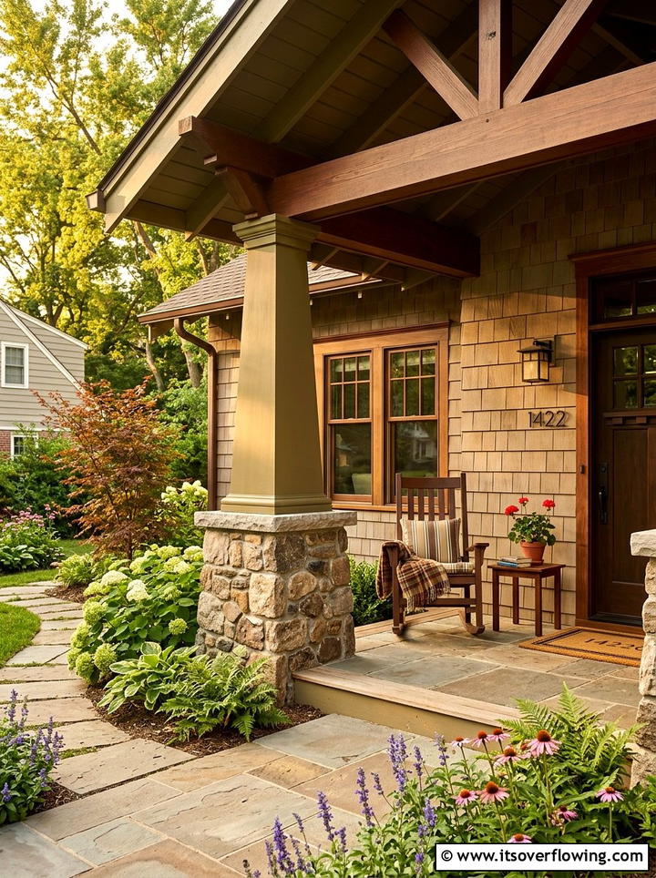 Tapered Craftsman Column Front Porch - 25 front porch ideas with columns