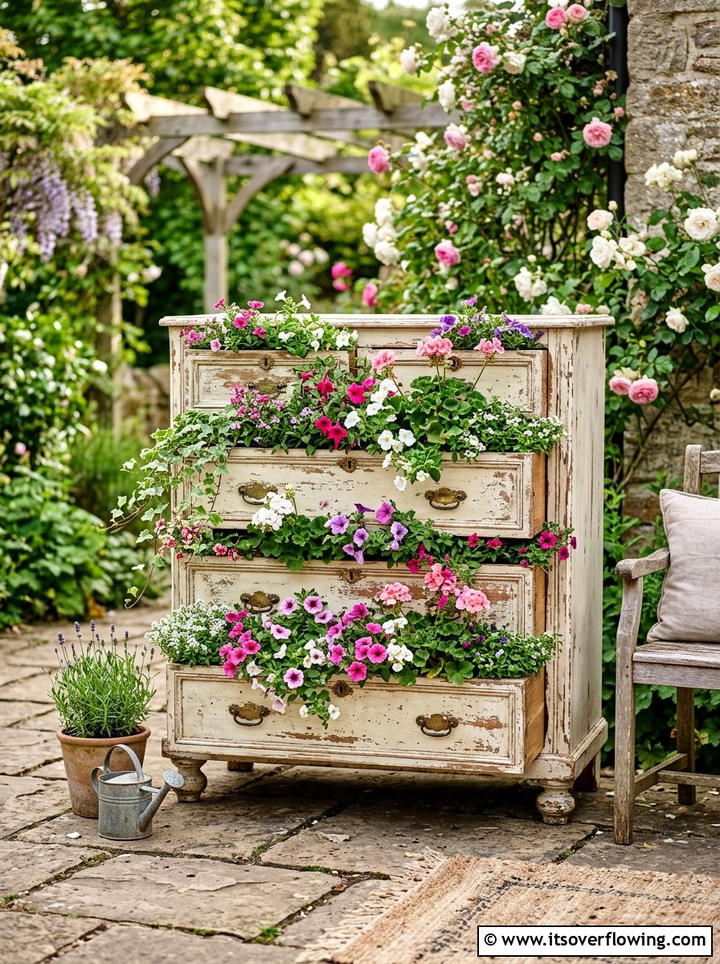 Tea Kettle Planter - 25 backyard ideas with repurposed containers