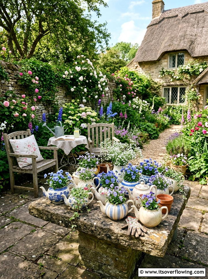 Tea Pot Flower Pot - 25 reusing old things ideas for flower garden