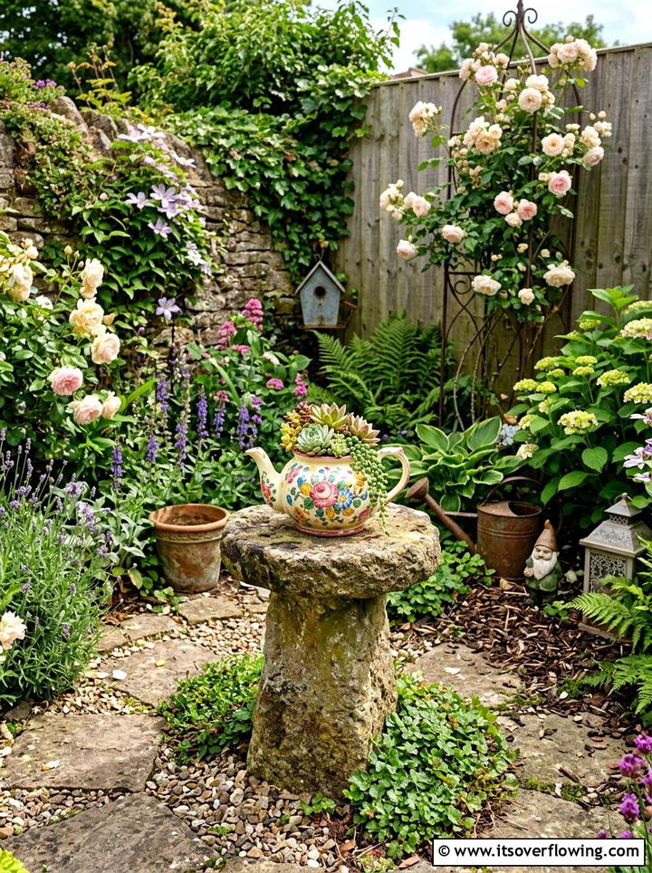 Tea Pot Garden Decor - 25 recycled garden ideas for small spaces