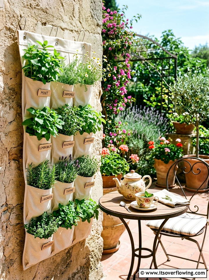 Tea herb collection - 25 upcycled garden ideas with shoe organizers