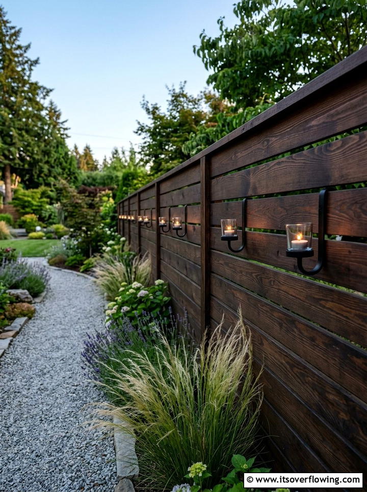 Tea light holders for fence - 25 garden decor ideas with tea lights