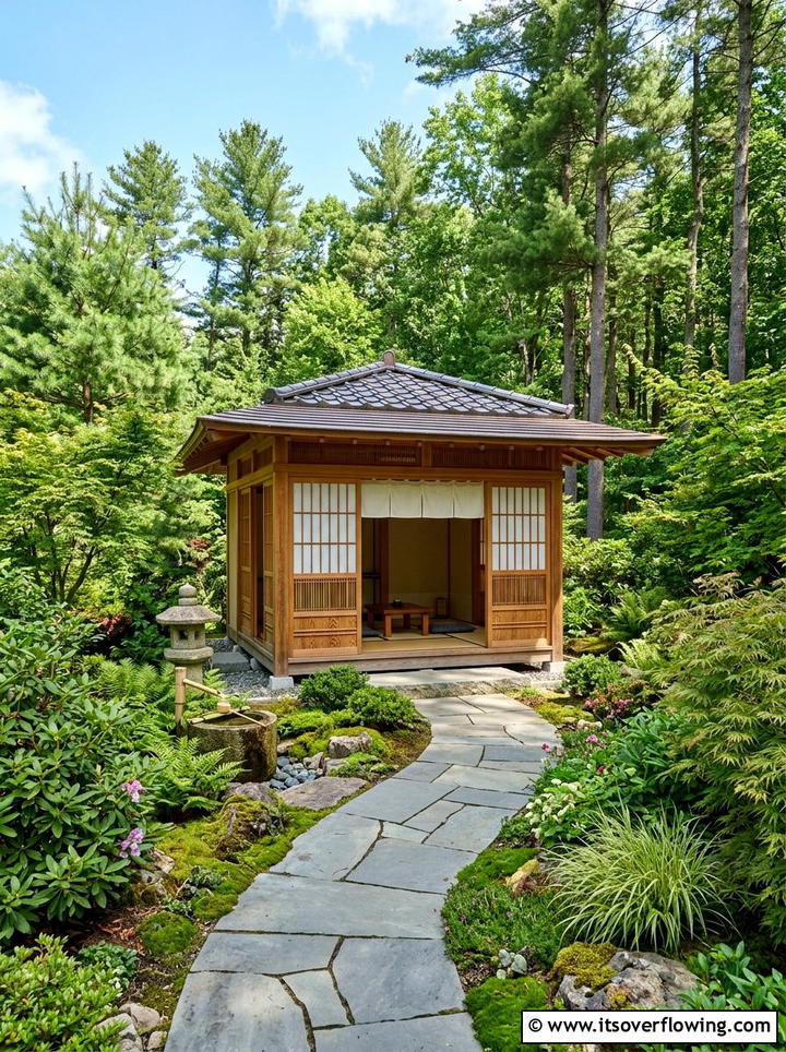 Teahouse Gazebo - 25 backyard ideas with zen style