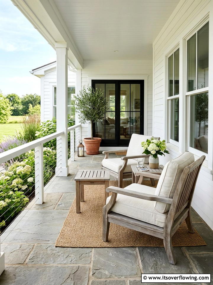 Teak Outdoor Seating - 25 front porch ideas with coastal style