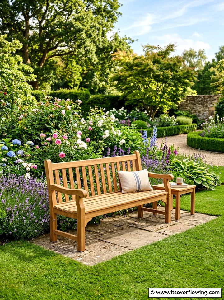 Teak Wood Garden Bench - 25 front porch ideas with bench seating