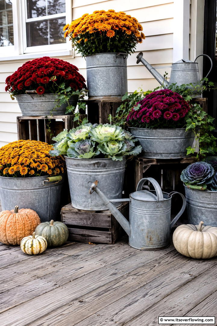 Teal and Orange Color Block Porch - 50 Fall Porch Decor Ideas for Welcoming Outdoor Spaces
