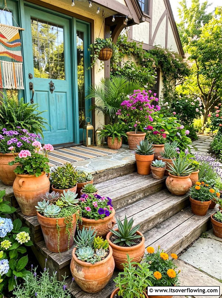 Terra Cotta Planter - 25 front porch ideas with boho style