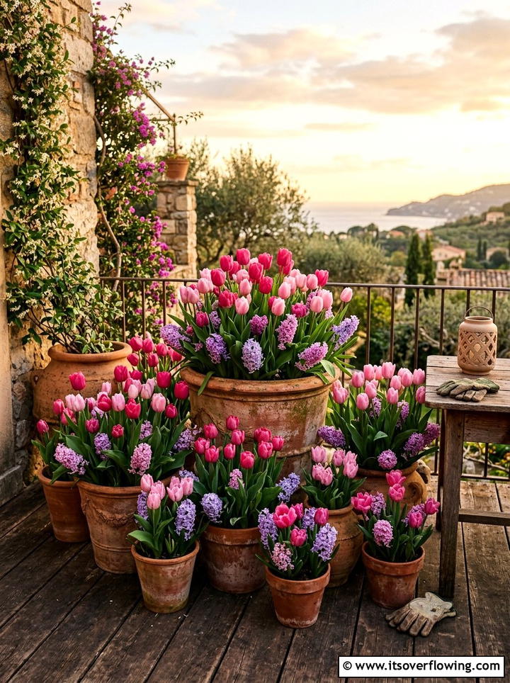 Terra Cotta Pot Arrangement - 25 garden decor ideas with spring decor