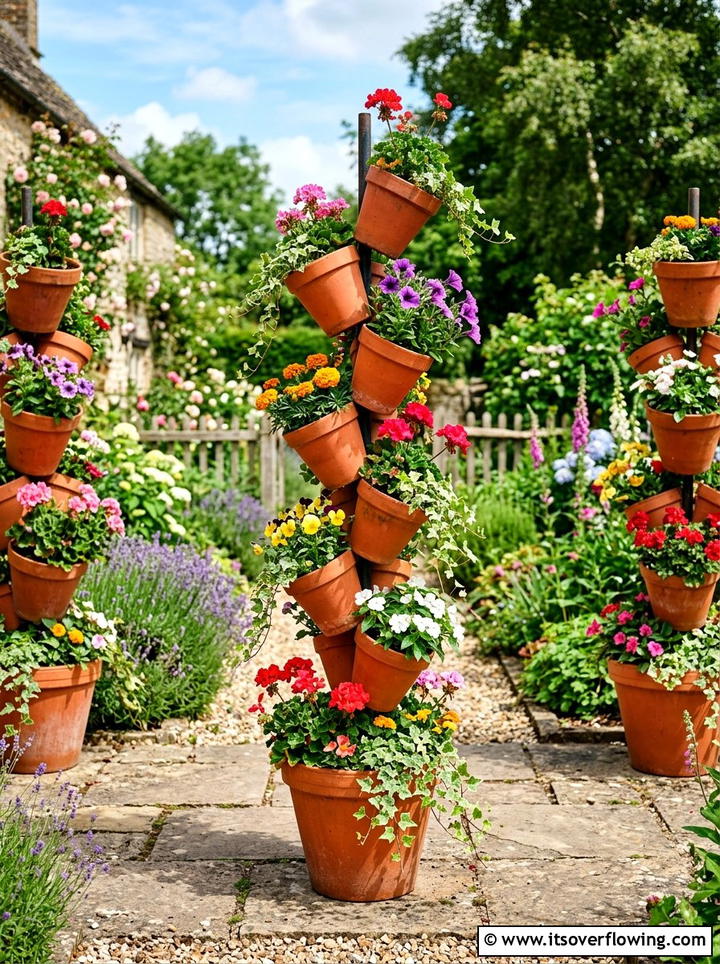 Terra Cotta Pot Towers - 25 recycled garden ideas with eco friendly decor