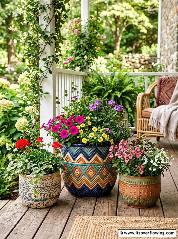 Terra Cotta Pots - 25 front porch decor ideas with boho textures