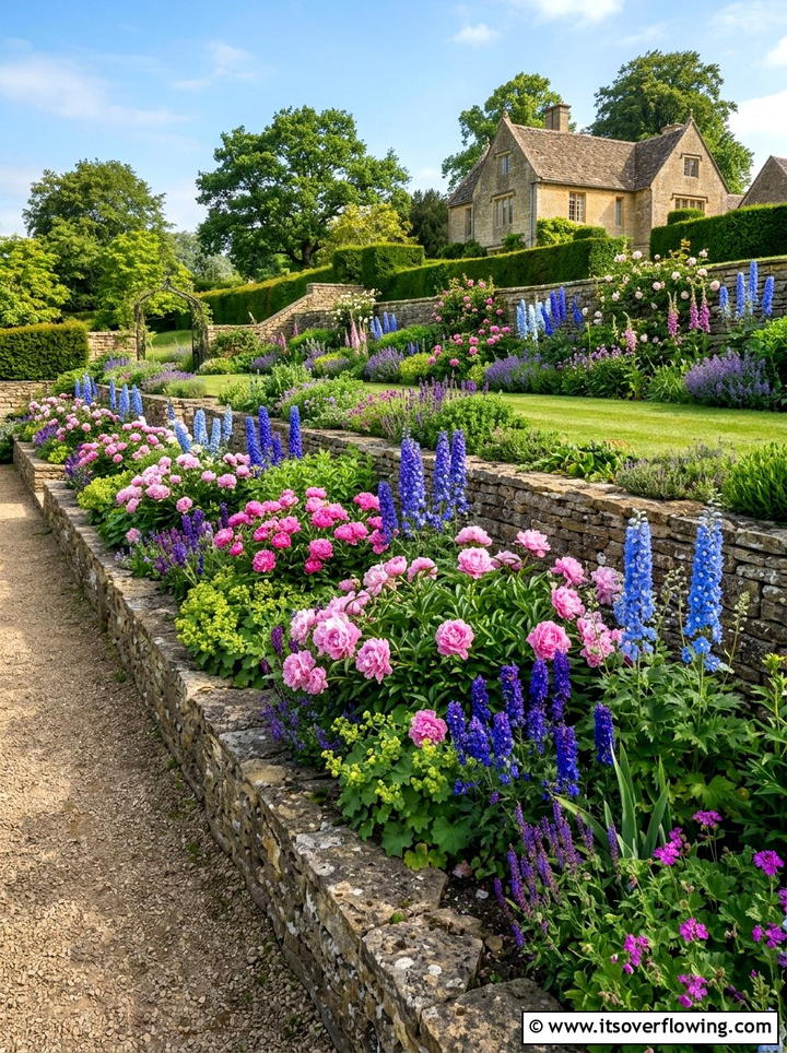 Terraced Flower Border - 25 backyard ideas with terracing