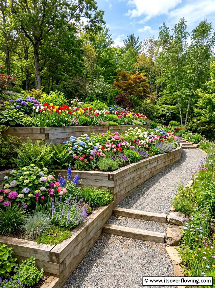 Terraced Garden Bed - 25 backyard ideas for sloped yards