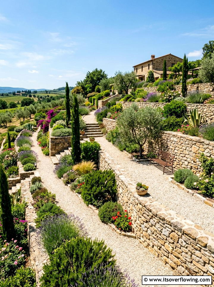 Terraced Garden With Gravel Levels - 25 cheap garden ideas with gravel