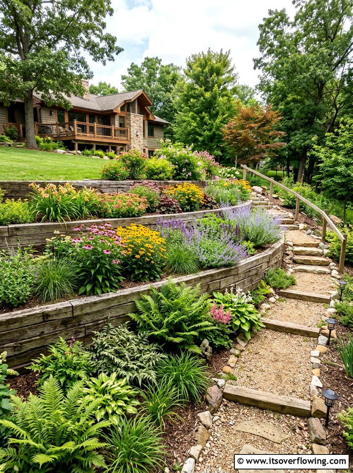 Terraced Rain Garden - 25 backyard ideas with rain garden