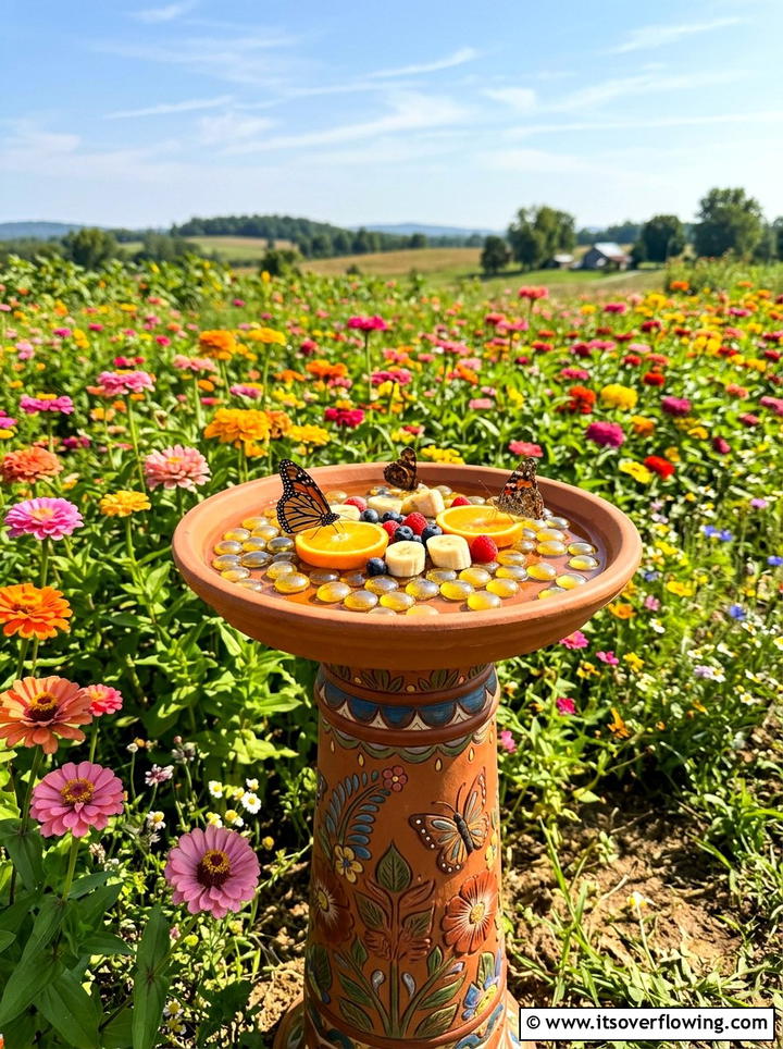 Terracotta Butterfly Feeder - 25 garden ideas with terracotta crafts