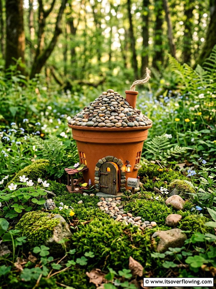 Terracotta Fairy House - 25 garden ideas with terracotta crafts