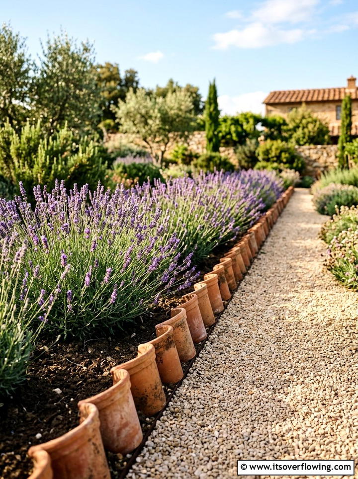 Terracotta Garden Edging - 25 garden ideas with terracotta crafts