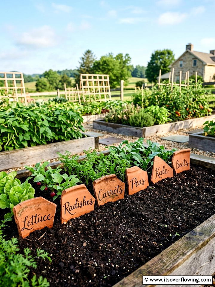 Terracotta Garden Markers - 25 garden ideas with terracotta crafts