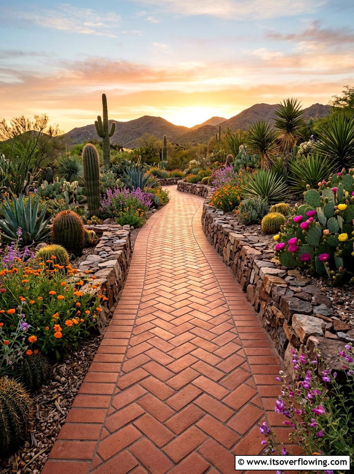 Terracotta Garden Path - 25 garden decor ideas for desert gardens