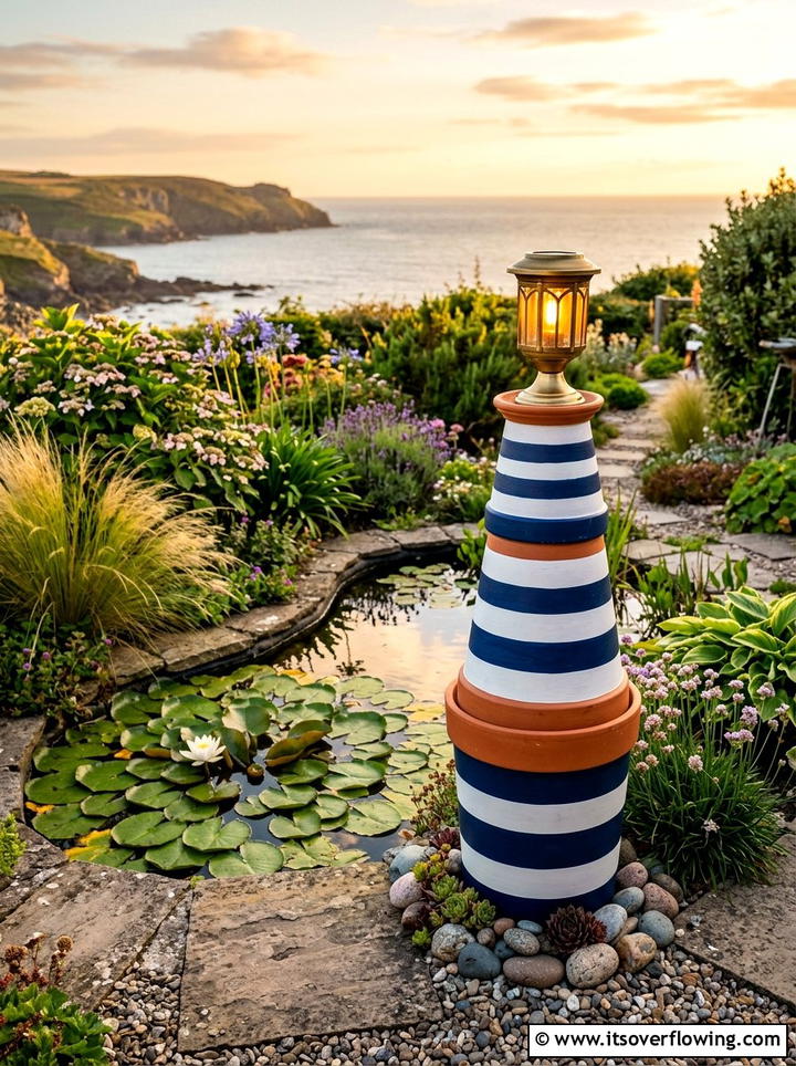 Terracotta Lighthouse - 25 garden ideas with terracotta crafts