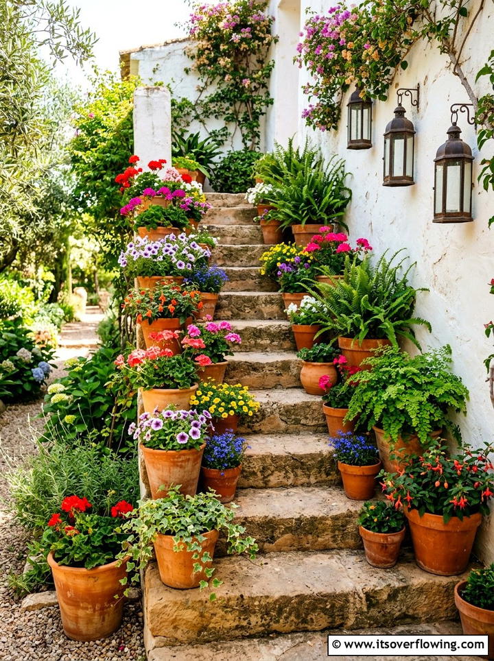 Terracotta Planter Grouping - 25 small garden ideas with boho style