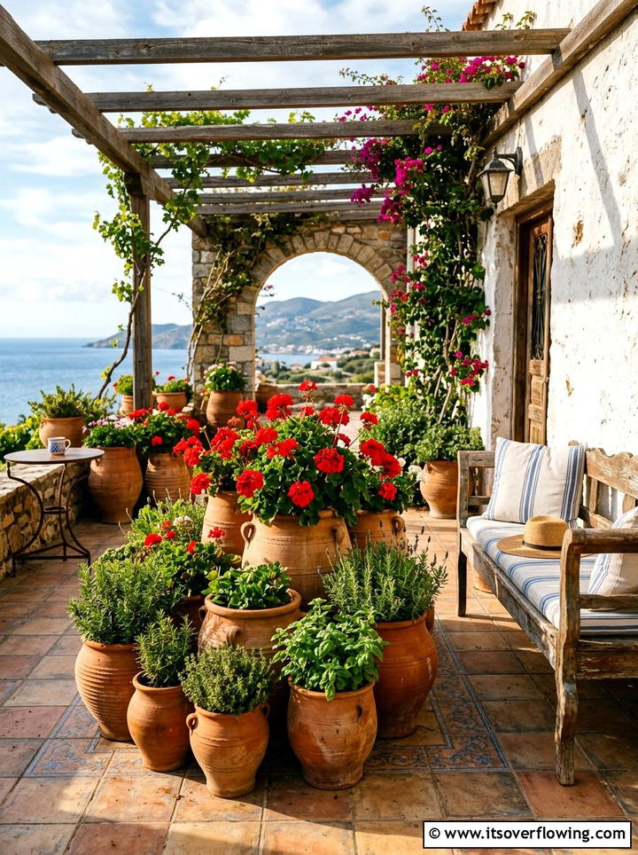 Terracotta Pot Cluster - 25 front porch ideas with planters