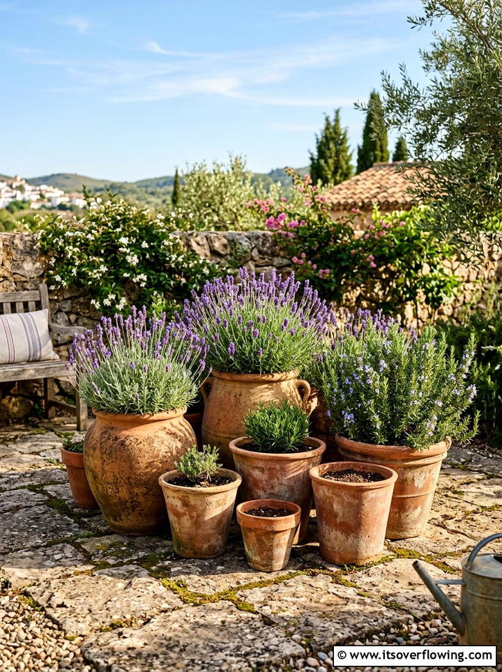 Terracotta Pot Cluster - 25 backyard ideas with pot clusters