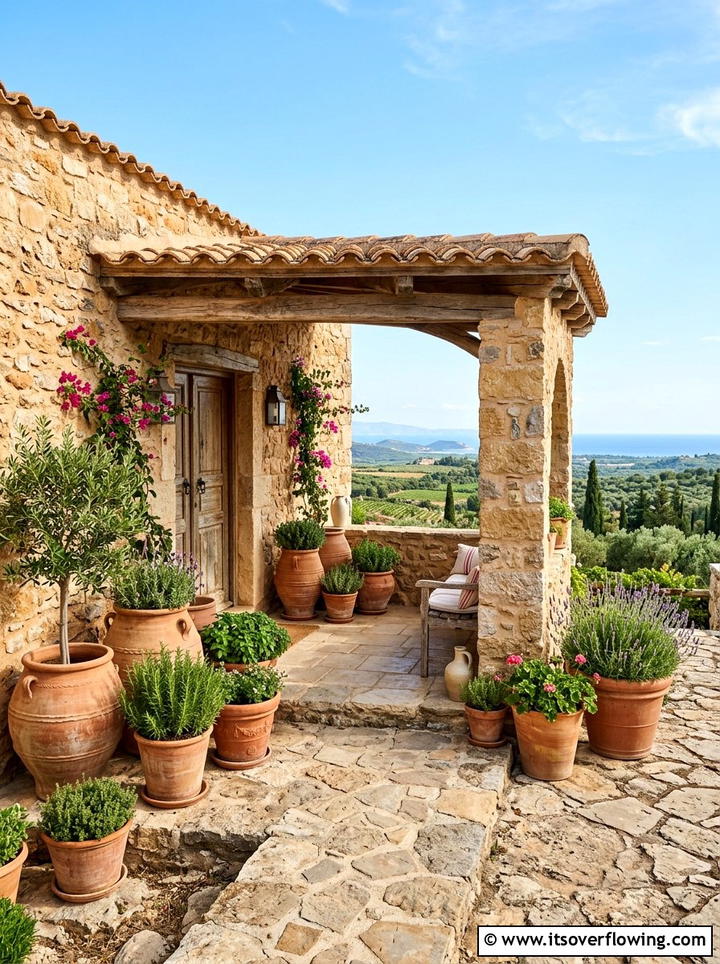 Terracotta Pot Entryway - 25 front porch ideas with matching planters