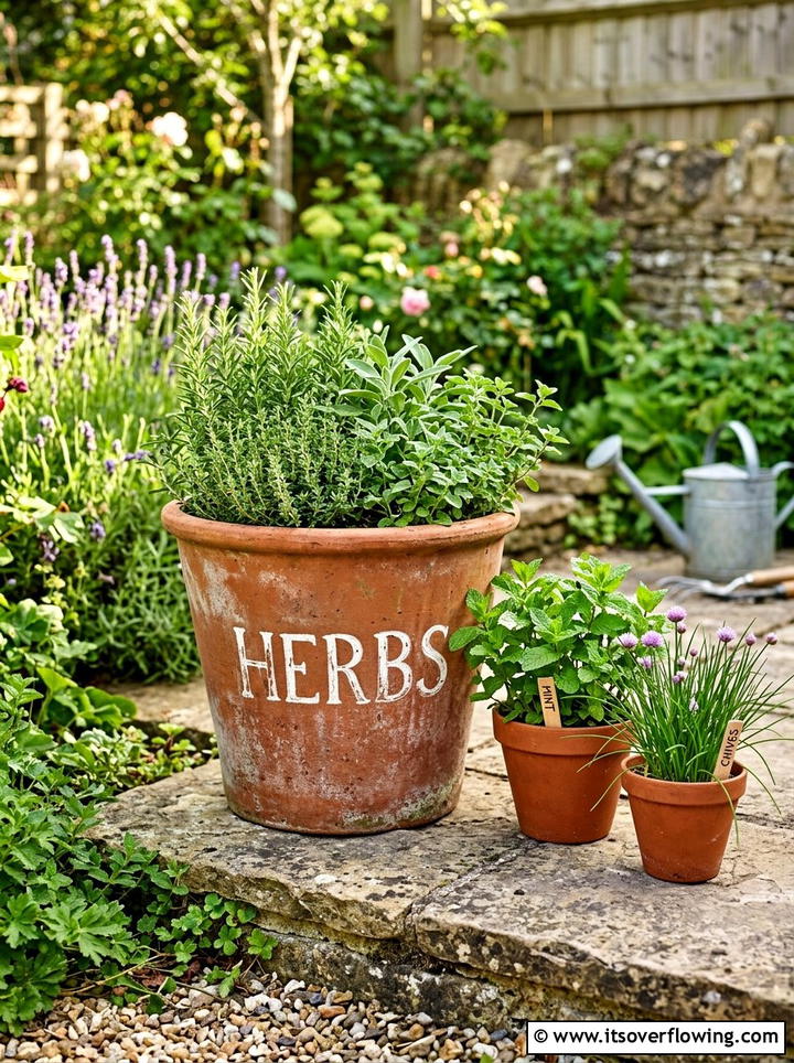 Terracotta Pot Garden Sign - 25 garden decor ideas with signs