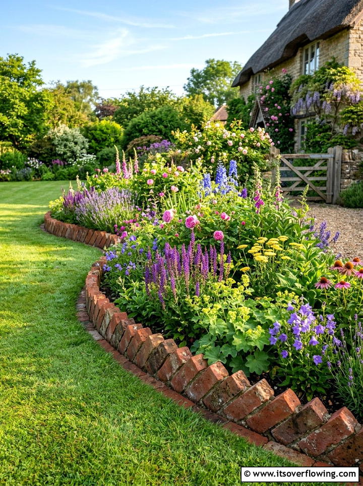 Terracotta Pot Plant Edging - 25 cheap garden ideas with edging