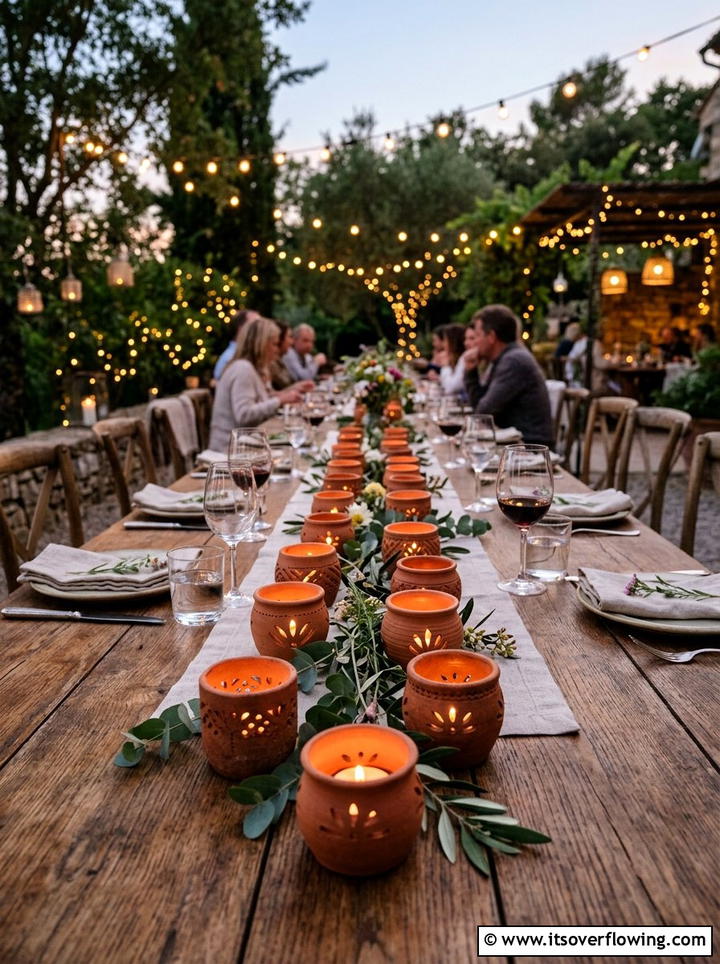Terracotta Votive Holder - 25 garden decor ideas with terracotta pots