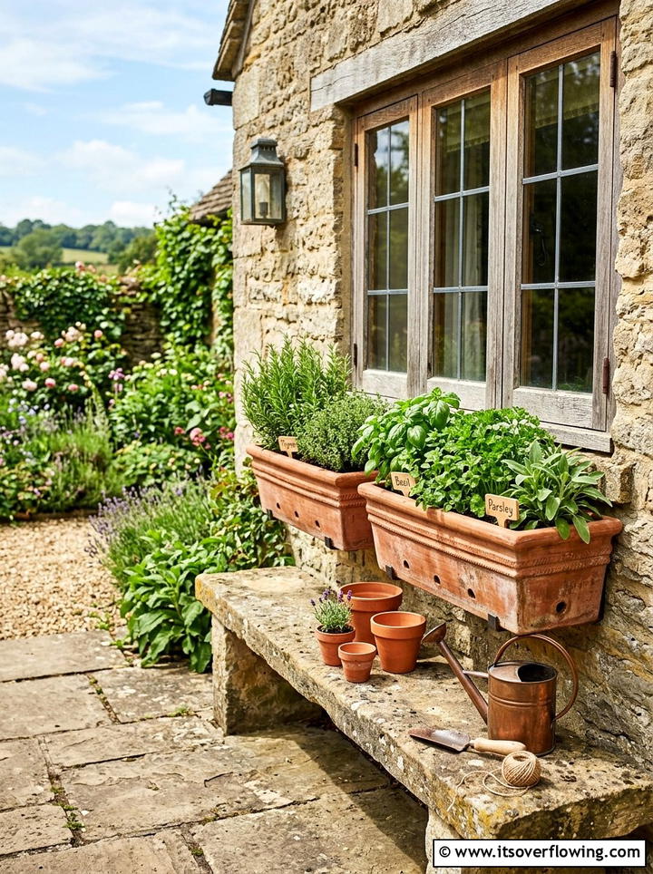 Terracotta Window Box - 25 garden ideas with window boxes