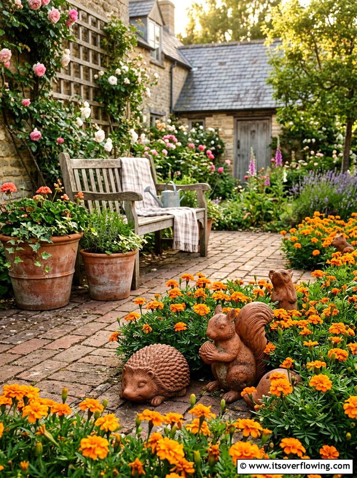 Terracotta garden figures - 25 garden decor ideas with statues