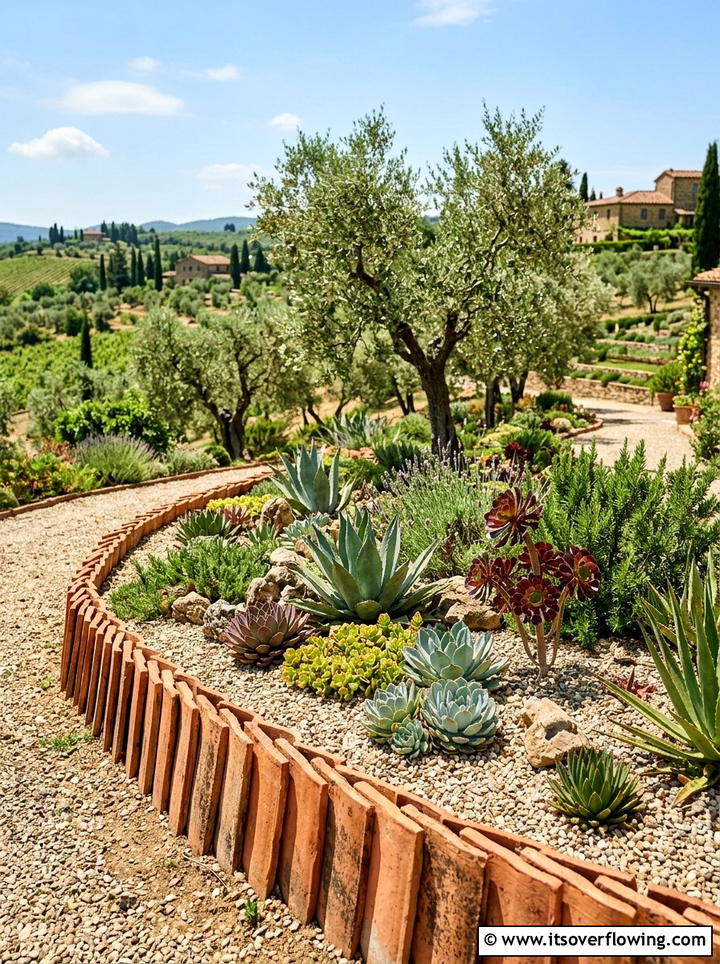Terracotta tile border - 25 garden ideas with garden edging