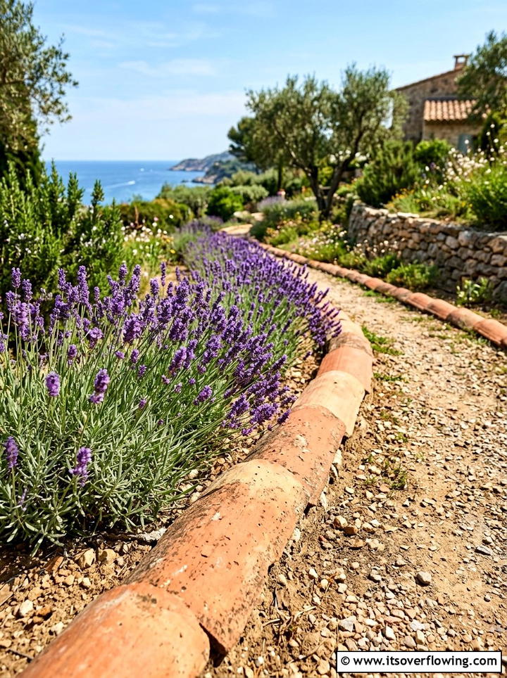 Terracotta tile edge - 25 backyard ideas with edging