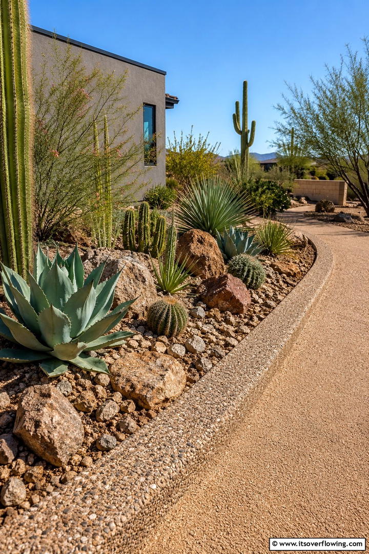 Textured Aggregate Edging - 30 Modern Garden Edging Ideas to Define Your Outdoor Space