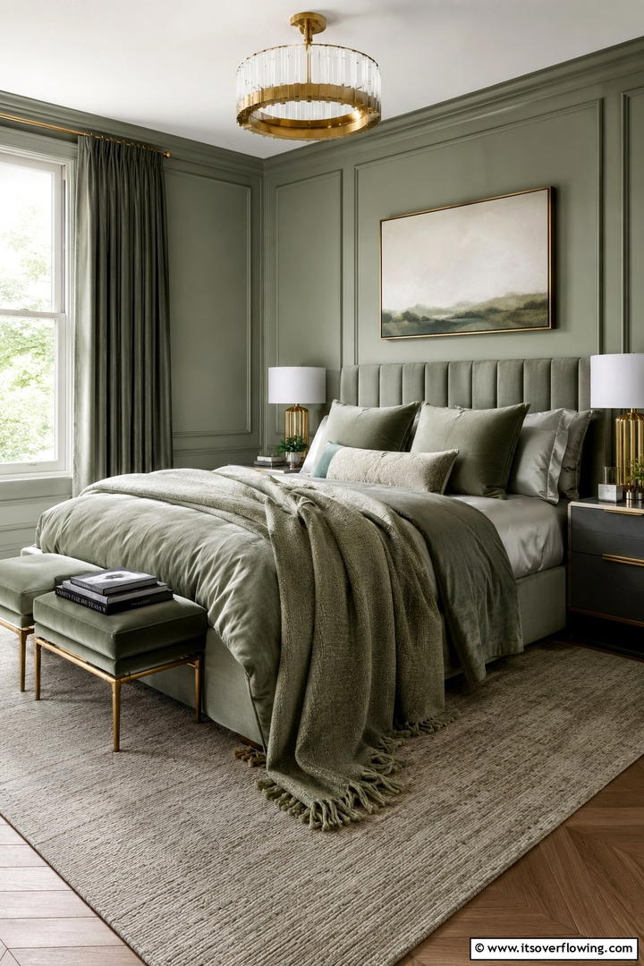 Textured Layers of Sage Green - 30 Sage Green Bedroom Ideas for Serene Modern Spaces