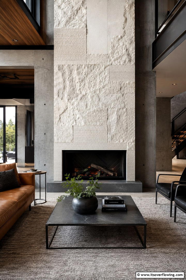 Textured Marble Fireplaces - 25 Elegant Marble Fireplace Ideas for a Luxurious Look