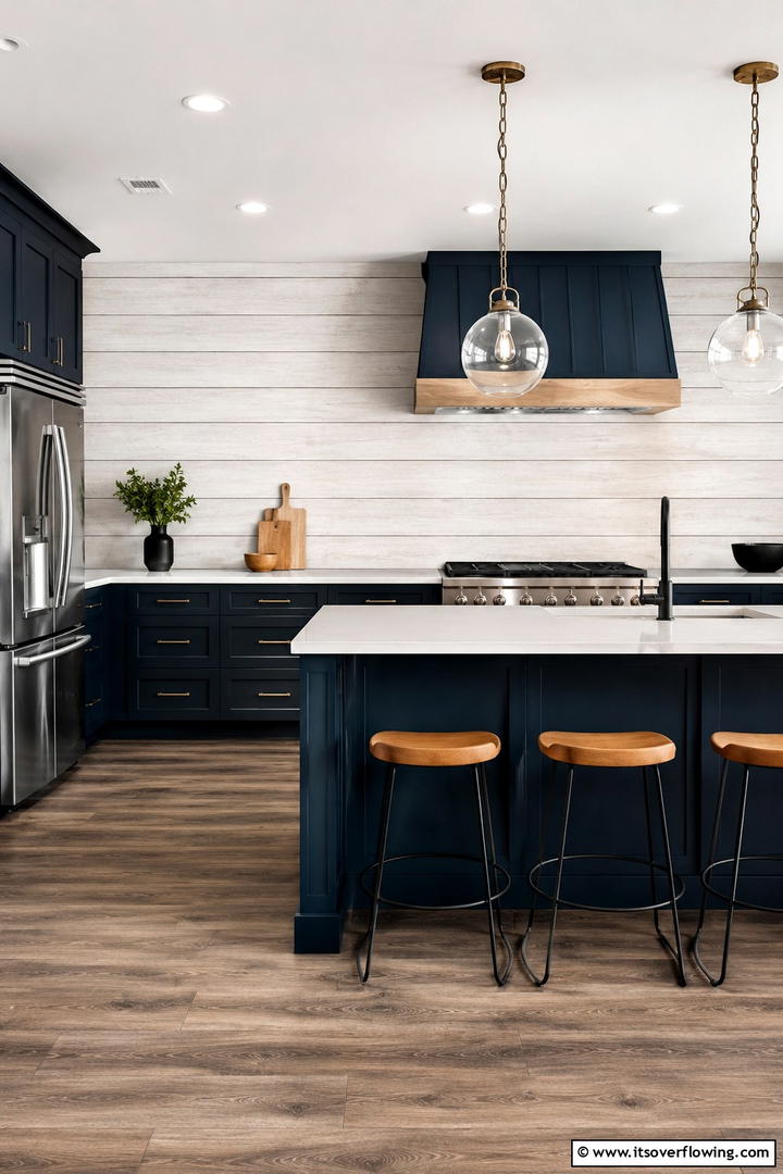 Textured Shiplap for Visual Depth - 30 Shiplap Backsplash Ideas to Elevate Kitchen Design