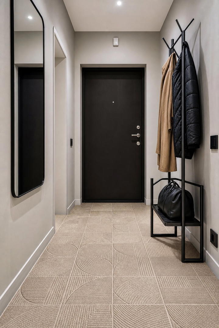 Textured Tiles for Added Dimension - 20 Stylish Small Entryway Tile Floor Ideas