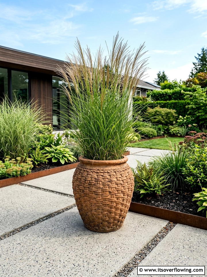 Textured garden pot - 25 garden ideas with hypertufa planters