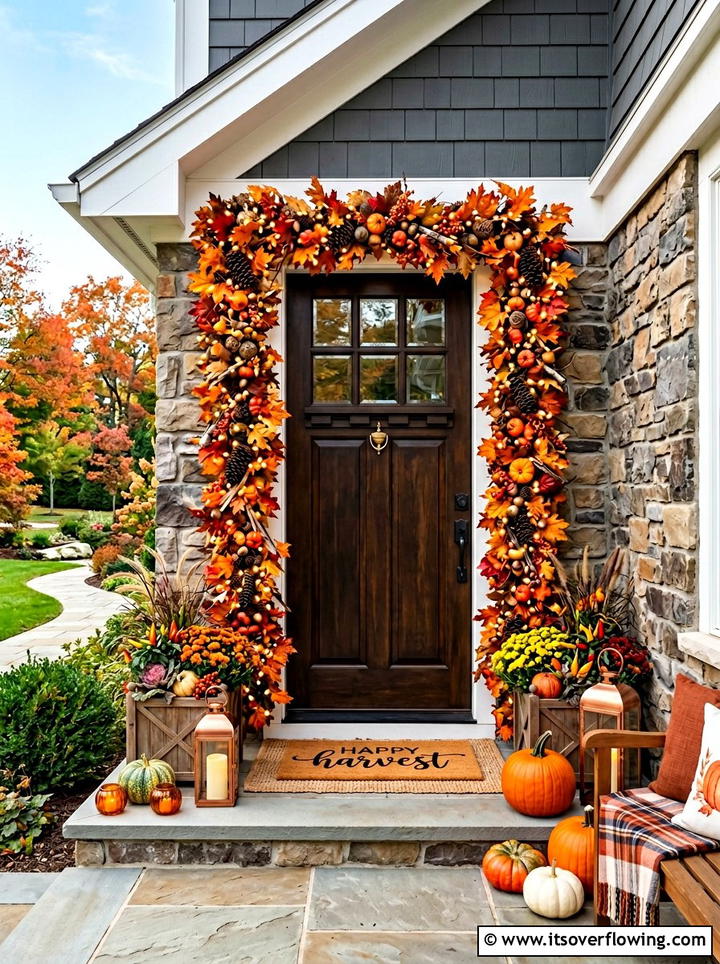 Thanksgiving garland porch - 25 front porch decor ideas for thanksgiving