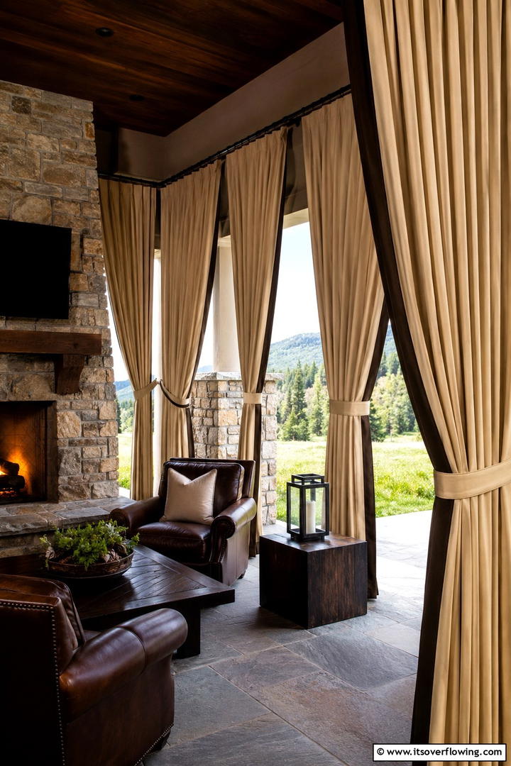 Thermal Insulated Drapes - 30 Patio Curtain Ideas to Enhance Outdoor Privacy & Style