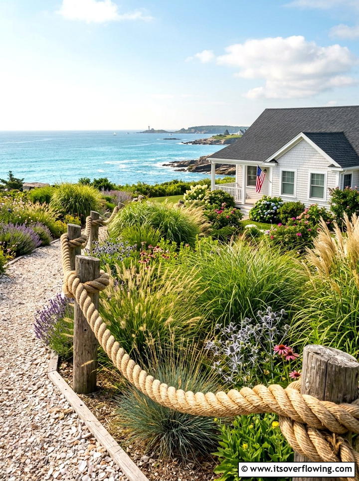 Thick rope border - 25 reusing old things ideas for garden edging
