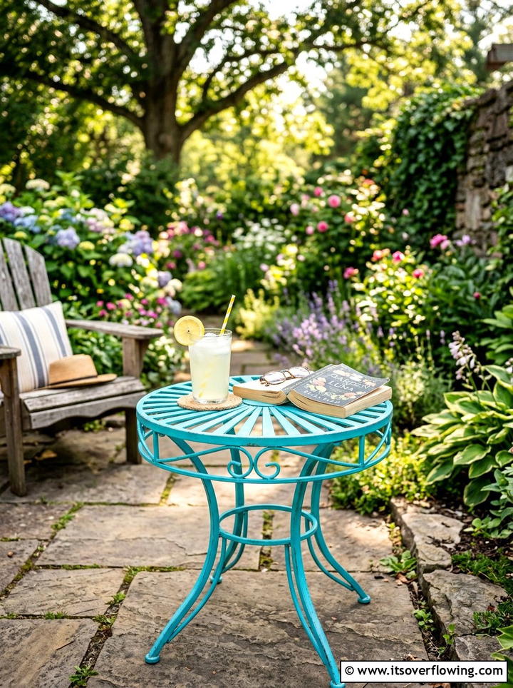 Thrifted Side Table - 25 front porch decor ideas on a budget
