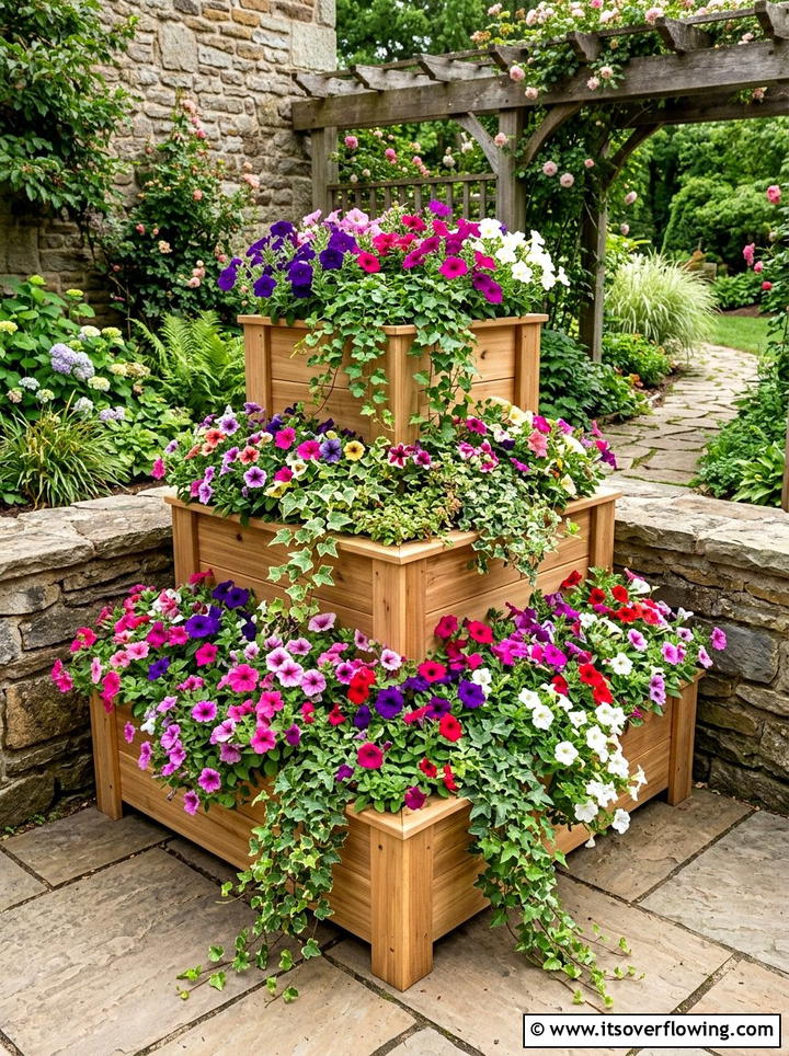 Tiered Corner Planter - 25 creative garden ideas for corners