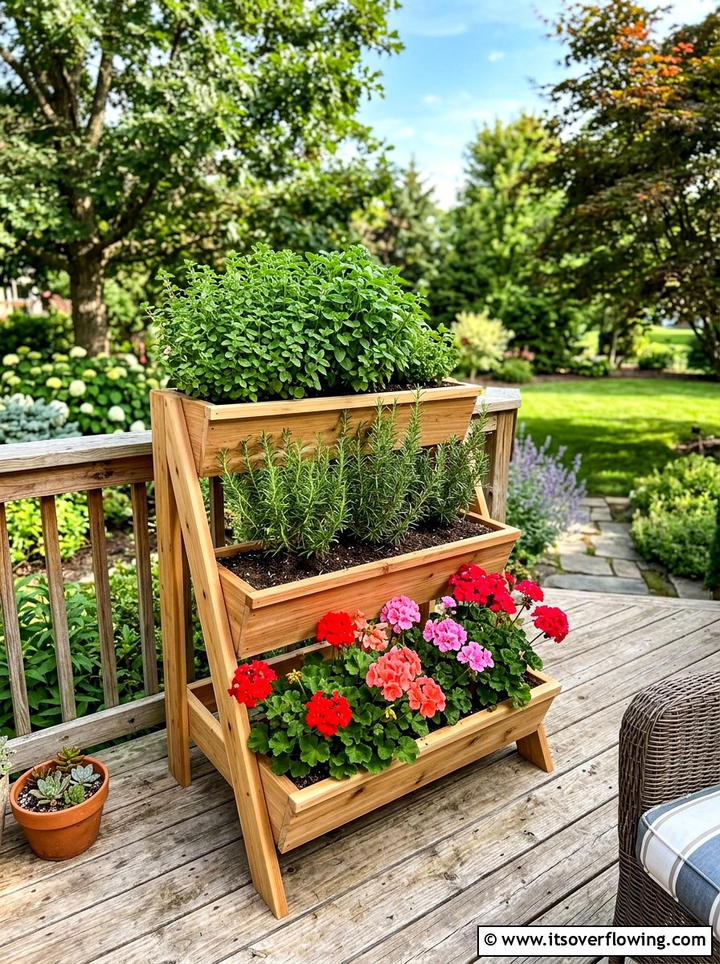 Tiered Garden Planter Ideas - 25 garden design ideas with herbs and flowers