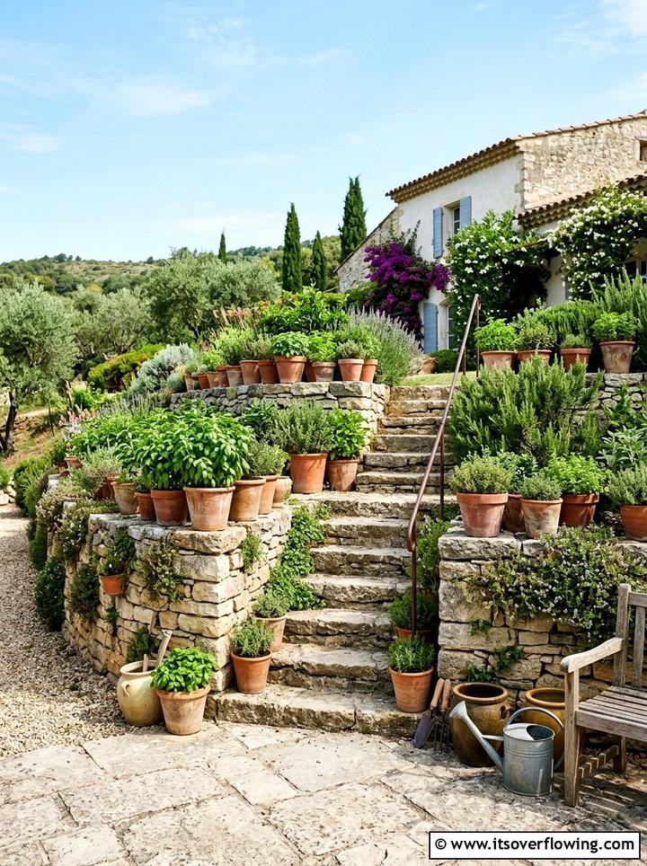 Tiered Herb Garden - 25 garden ideas for uneven ground