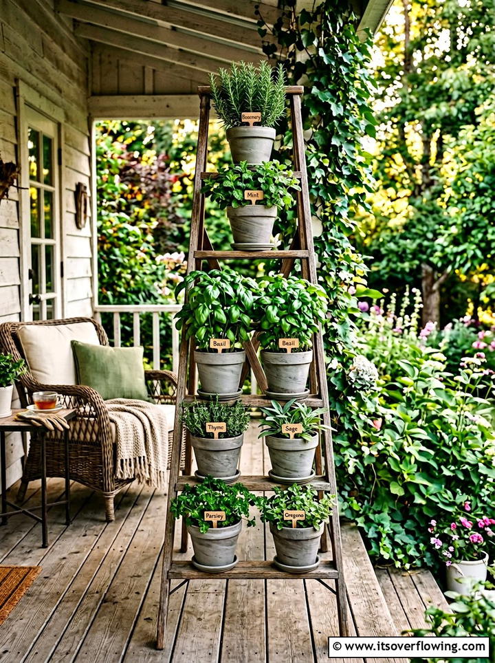 Tiered Herb Garden - 25 small garden ideas with vegetables
