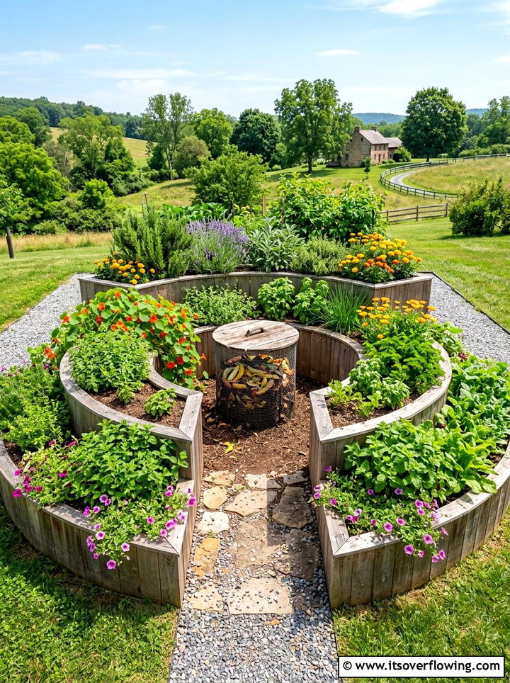 Tiered Keyhole Garden - 25 creative garden ideas with keyhole garden beds